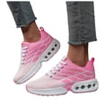 thumbnail image 5 of Womens Platform Sneakers Fashion Pattern Lace up Tennis Shoes with Air Cushion Comfy Breathable Running Athletic Shoes Pink Size 9, 5 of 7