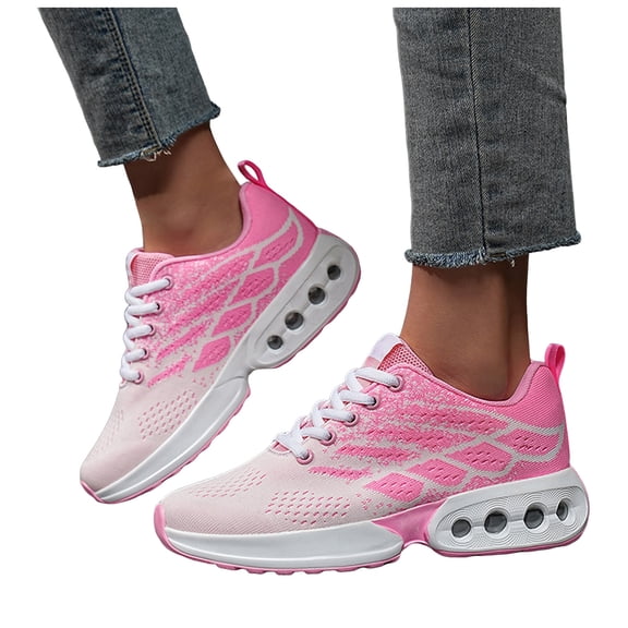 Rokment Womens Running Tennis Shoes 2026 Spring Fall Breathable Comfy Air Cushion Cross-Training Jogging Walking Fashion Sneakers Pink Size 6.5