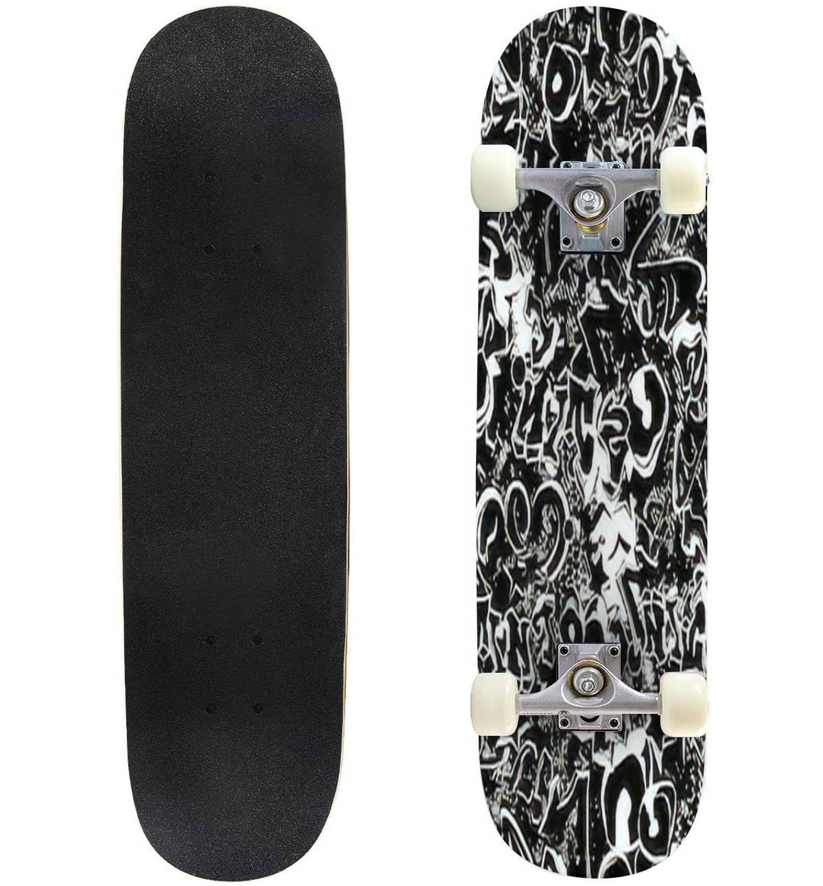 Vector graffiti tags seamless pattern print design Outdoor Skateboard  Longboards 31"x8" Pro Complete Skate Board Cruiser - Walmart.com