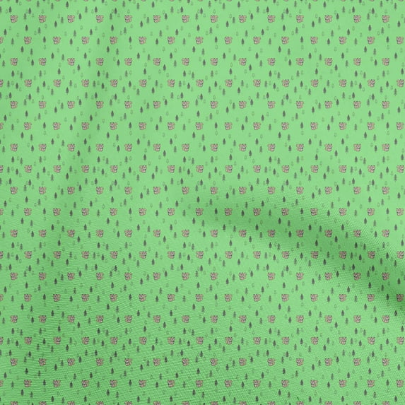 oneOone Cotton Poplin Light Green Fabric Animal Sewing Fabric By The Yard Printed Diy Clothing Sewing Supplies 56 Inch Wide