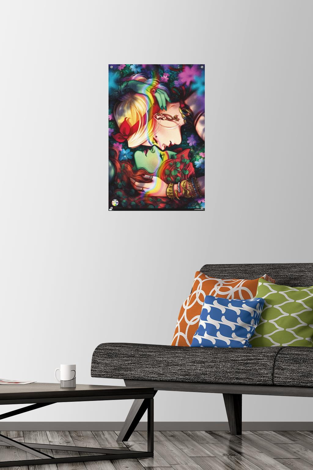DC Comics - Harley Quinn and Poison Ivy Pride Wall Poster with Push Pins, 14.725" x 22.375"