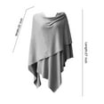 thumbnail image 6 of PULI Womens Open Front Poncho Sweater Pure Wrap Topper (Grey), 6 of 10
