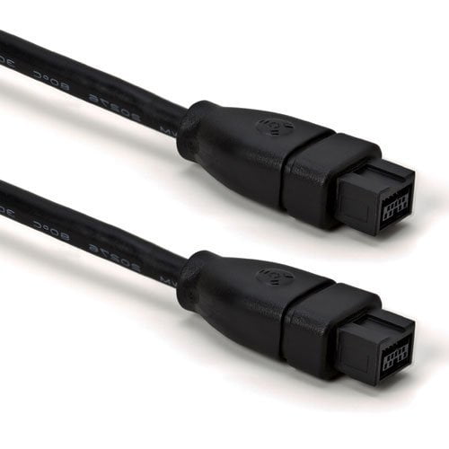 Black IEEE 1394 Firewire 800 to Firewire 800 Cable, 9 Pin/9 Pin Male