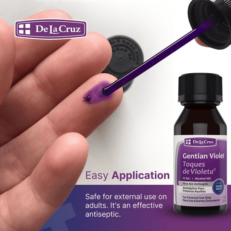 De La Cruz 1% Gentian Violet First Aid Antiseptic for cuts and