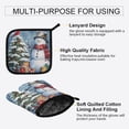 thumbnail image 4 of 2 PCS Oven Baking Gloves Set Heat Resistant Oven Mitt & Pot Holder Set Cooking Mitts Kitchen Home Supplies Christmas Scene with Snowman, 4 of 5