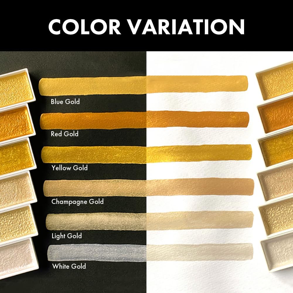 Kuretake GANSAI TAMBI STARRY COLORS, 6 colors set, Watercolor paint for Professional, for artists and crafters,Illustrations, Drawing, Lettering, Made in Japan