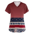 thumbnail image 2 of US 250 Years Anniversary Womens Scrub Tops Vintage Stars Print Short Sleeve V Neck Workwear Uniforms 4th of July 2026 New Medical Plus Size Scrub Shirts, 2 of 4