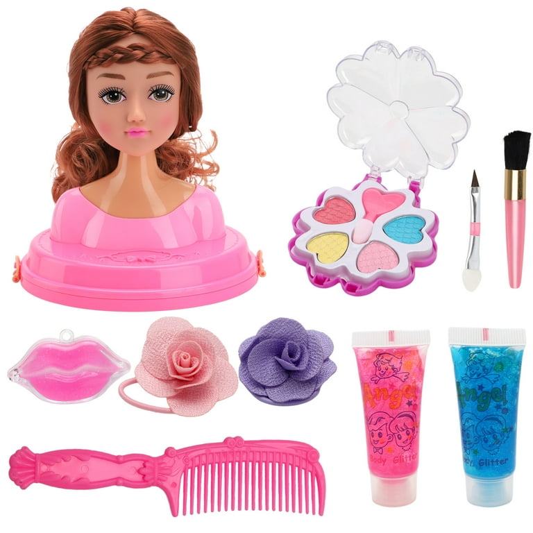 Kids Dolls Make Up Comb Hair Toy Doll Set Pretend Play Princess