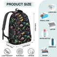 thumbnail image 5 of Dinosaur and Skeleton Black Pattern Cute School Backpack Bag with Padded Back and Adjustable Shoulder Straps 16.9 X 12.6 X 5.9 Inches, 5 of 5