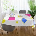 thumbnail image 3 of Yayeee Tablecloths 60" x 60" Rectangle Wrinkle Resistant Party Table Cover, Yellow Retro Round, 3 of 8