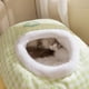 thumbnail image 5 of Cápsula Cerrada Bolsa de Dormir Cama para Mascotas para Gatos y Perros Pequeños, Nido de Invierno Plegable de Tela Suave con Cojín, Diseño Cálido para Interiores, 45x35cm Amarillo, 5 of 6