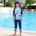 thumbnail image 2 of TBWNWG Boys Long Sleeve Rash Guard Sun Swimwear Set for Kids Surfing Beach and Pool Activities, 2 of 4