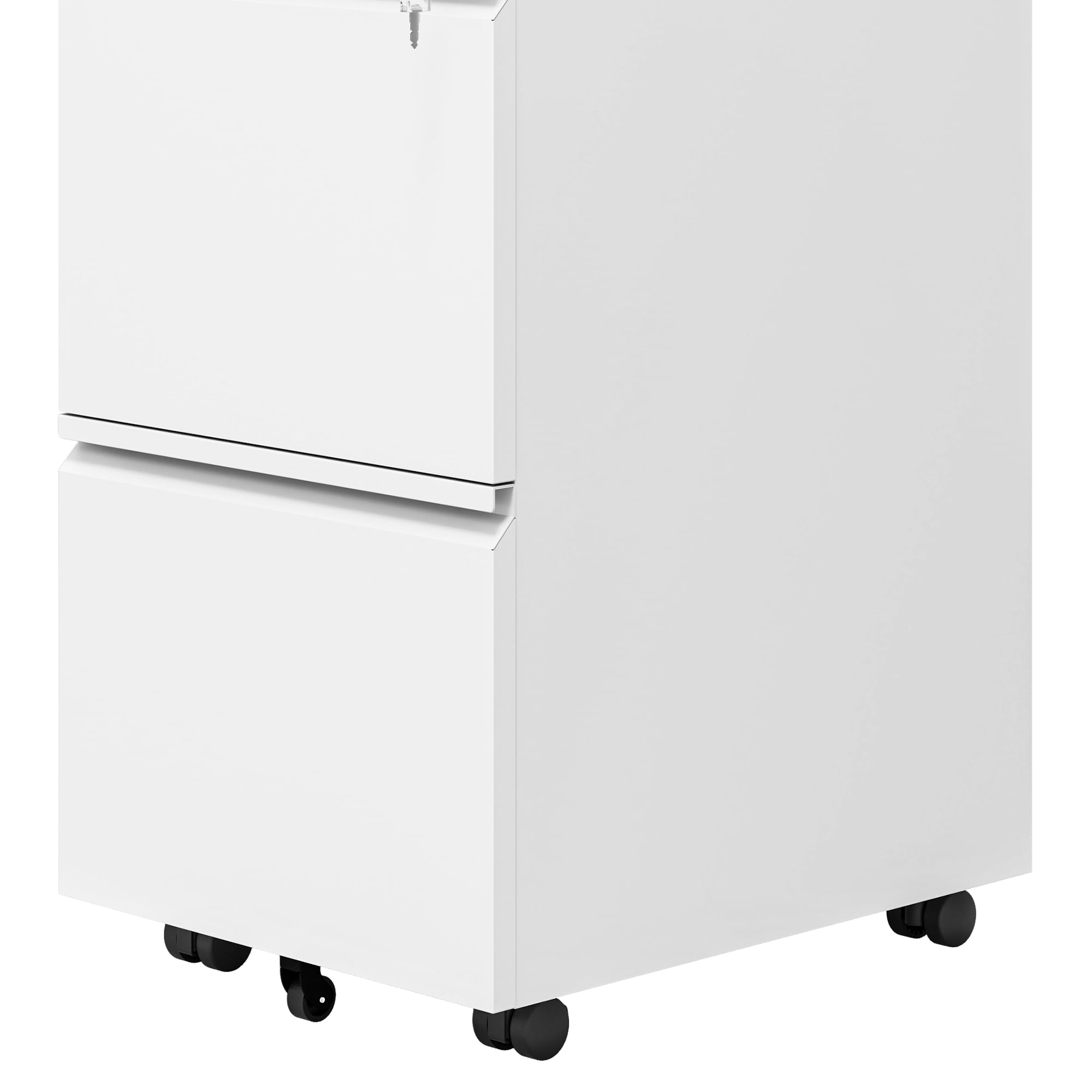 Uforic 2 Drawer File Cabinet with Lock, 20'' Deep Office Vertical Files, Mobile Metal Filing Cabinet,Rolling File Cabinets for Letters/Legal/A4 Size,White