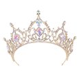 thumbnail image 1 of 1Pc Delicate Rhinestone Hair Creative Bride Crown Decor for Wedding Golden, 1 of 1