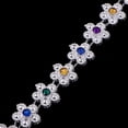 thumbnail image 4 of 9 metros Arcylic Rhinestone Crystal Flower Beaded Chain Adorno Adorno para manualidades DIY Coser en ropa Bolsa Sombrero Decoración 1 Plata Gloria Rhinestone Ribbon Ribbon, 4 of 9