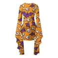 thumbnail image 5 of Women's Halloween Magic Long Sleeve Ladies Pumpkin Costume with Round Neck Swing Dress Yellow XXL, 5 of 5