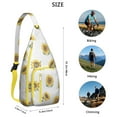 thumbnail image 3 of Waterproof Hiking Backpack Sling Bag for Women – Lightweight Crossbody with Adjustable Strap, Travel Chest Bag – Boho Sunflower & Bee Floral Design, Rustic Yellow Vintage Style, 3 of 4