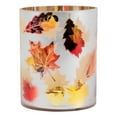 thumbnail image 4 of Northlight Autumn Leaves Etched Glass Fall Harvest Votive Candle Holder - 6", 4 of 9