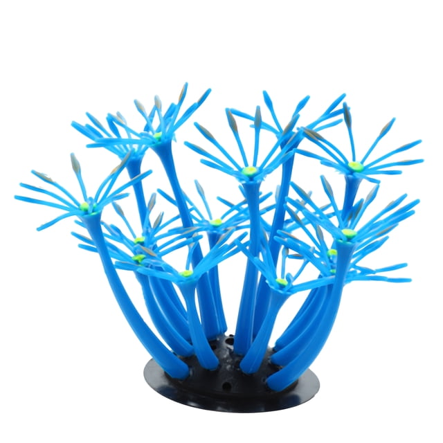 Acuario Simulación Coral Girasol, Silicona Decoración, Azul, 2x4