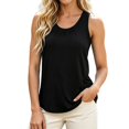 thumbnail image 3 of Workout Tops for Women Sleeveless Athletic Tank Tops Solid Color UPF 50+ Running Tanks with Side Slits Loose Fit Gym Yoga Shirt, 3 of 6