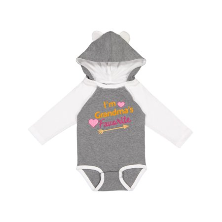 

Inktastic I m Grandma s Favorite with Arrow and Hearts in Pink Gift Baby Boy or Baby Girl Long Sleeve Bodysuit