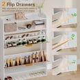 thumbnail image 2 of Wooden Shoe Cabinet with 2 Flip Drawers & Open Storage Shoe Rack Organizer for Entryway Hallway,Bedroom,Living Room,Apartment,White, 2 of 9
