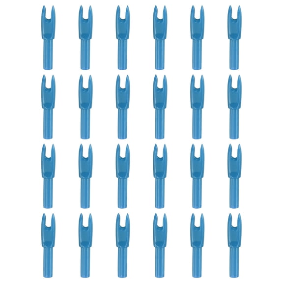 Uxcell Archery Arrows Nocks, Arrow Shaft Plastic Nocks Replacement Archery Arrows Tail Accessory 24 Pack Inside Diameter 4.2 mm Blue - for (Hunting/Shooting/Compound/Recurve Bow)