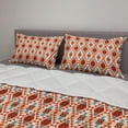 thumbnail image 2 of Tribal Comforter & Sham Bedding Set, Prehistoric Traditional Aztec Folk Motif with Geometric Triangles Native Design, 3 pcs Duvet Set Microfiber Filling Quilt, 5 Sizes, Teal Cream Red, by Ambesonne, 2 of 4