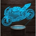 thumbnail image 2 of YSITIANNA 3D Motorcycle car Night Light Lamp Illusion Night Light 16 Color Changing Table Desk Decoration Lamps Gift Acrylic Flat ABS Base USB Cable Toy STNL#2247, 2 of 5