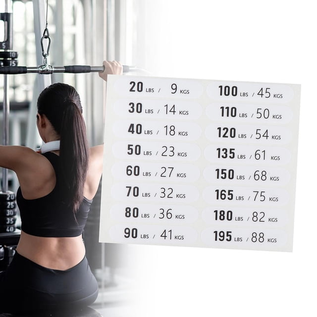 Etiquetas de pila de pesas Sharpla pegatinas de peso de 9-88kg etiquetas adhesivas de bloques de peso pegatinas de números de peso para entrenamiento de