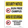 thumbnail image 1 of SignMission OS-SN-A-1218-L-11541 12 x 18 in. OSHA Security Notice Sign - Gun Free Campus Bilingual, 1 of 1