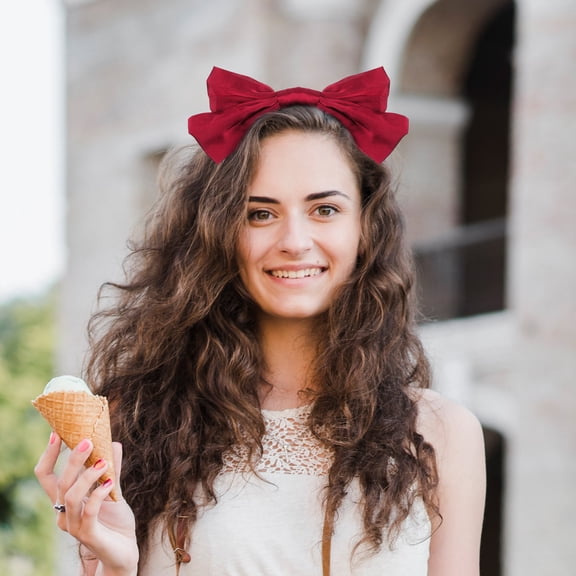 Milisten Red Ribbon Headband Bowknot Headband 1 Set Dressy Hair Accessories For Photo Shooting