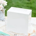 thumbnail image 5 of UNIQOOO White Acrylic Card Box w/Slot, Thick DIY Wedding Box Blank No Print, Large 10x10x5.5 in, for Reception Decoration Fundraiser Money Box Election Ballot Graduation Keepsake Party Favor, 5 of 7