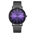 thumbnail image 1 of Reloj de pulsera de cuarzo con pantalla analógica y esfera redonda grande con correa de aleación de moda (negro + morado), 1 of 3