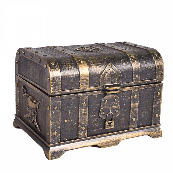 XIBUFE Pirate Treasure Chest, Plastic Decorative Keepsake Boxes, Size B