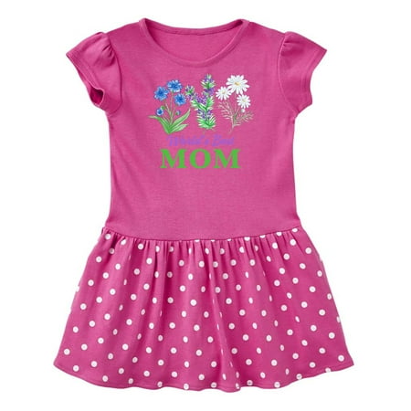 

Inktastic World s Best Mom with Wildflowers Gift Baby Girl Dress