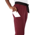 thumbnail image 2 of ave. Varick Women's Six Pocket Midrise Straight Leg Scrub Pant in Wine, XXS Tall, 2 of 6