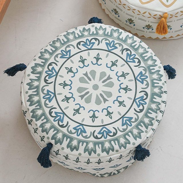 Cubierta de Puf sin relleno Macarena reposapiés decoración de estar Azul