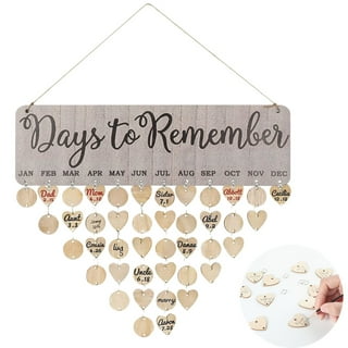 Christmas Gifts for Mom Grandma from Daughter, Wood Family Birthday  Reminder Calendar Board Wall Hanging DIY Birthday Tracker Plaque with 120  Tag