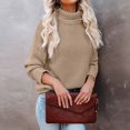 thumbnail image 5 of Women's Turtleneck Long Sleeve Loose Fit Sweater, 5 of 7