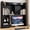 Black, variant on Desktop Bookshelf for 27" Monitor, Space-Saving Engineered Wood Desk Hutch Organizer with Adjustable Shelves & Drawer, Clutter-Free Tabletop Bookcase for Dorm & Home Office, White