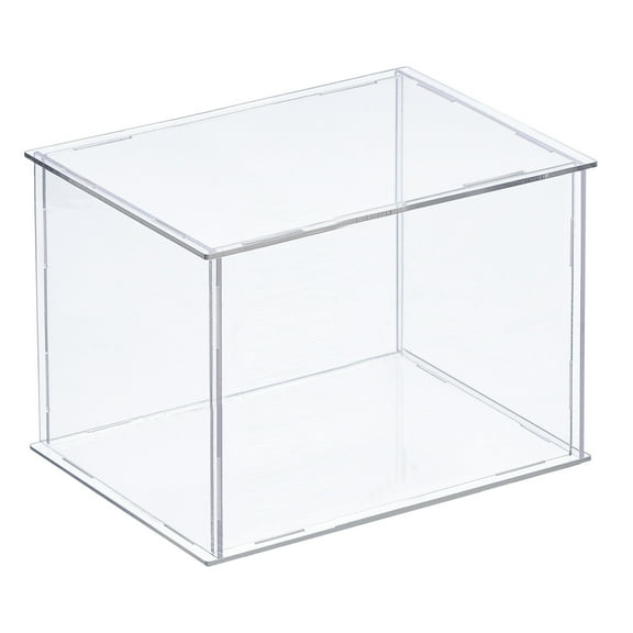 Uxcell Acrylic Display Case Plastic Box Cube Storage Box Transparent Assemble Showcase 16x11x10.5cm for Collectibles
