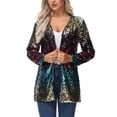 thumbnail image 3 of Veste à Sequins pour Femmes Blazer Ouvert devant Cocktail de Fête Cardigan, 3 of 5