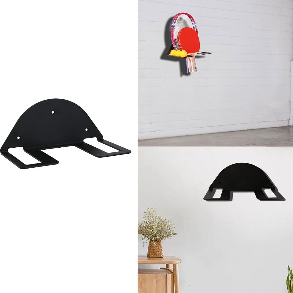 Yihuala Robust Iron Pingpong Paddle Holder Wall Mount Rack for Table Tennis Display and Storage