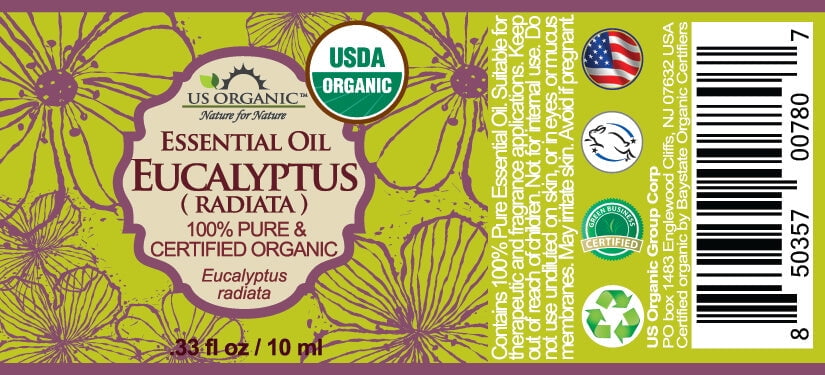 US Organic Eucalyptus Essential Oil (Radiata), 100% Pure Certified USDA Organic
