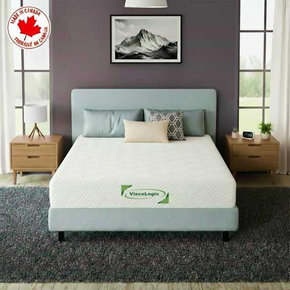 ViscoLogic Harmonynap 8 inch Full Mattress, Made in Canada Firm Support, Cool Gel Infused & Pressure Relief Mattress for Kids, Adults, CertiPUR-US®