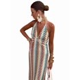 thumbnail image 4 of Women'S V-Neck Crochet Backless Maxi Dress Flattering Party Dress Summer Beach Gown Flower Color S, 4 of 9