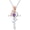 02-Feb-Amethyst, variant on Rose Birthstone Cross Necklace 925 Sterling Silver Cross Jewelry Rose Gifts for Women