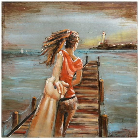 Empire Art Direct 'Lighthouse' by Primo Mixed Media Hand Painted 3D Iron Wall Sculpture