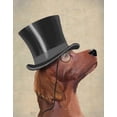thumbnail image 2 of Fab Funky 20x24 White Modern Wood Framed Museum Art Print Titled - Red Setter, Formal Hound and Hat, 2 of 4